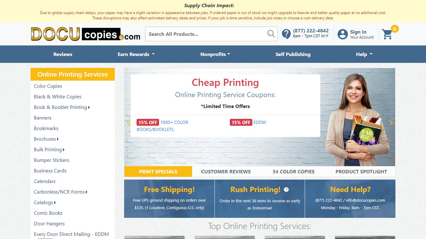 Cheap Printing Online, Color Printing and Copying Service
